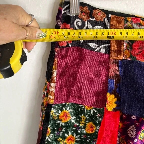 Reformation Patchwork Velvet Mini Skirt. Surplus Fabric used - Picture 5 of 6